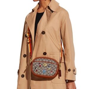 Coach Crossbody Bag with Brown and Red Accents